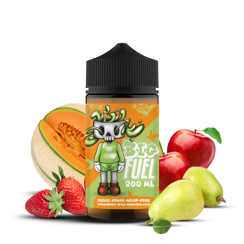 E-liquide Fraise, Pomme, Melon, Poire - 200ml - BIG FUEL
