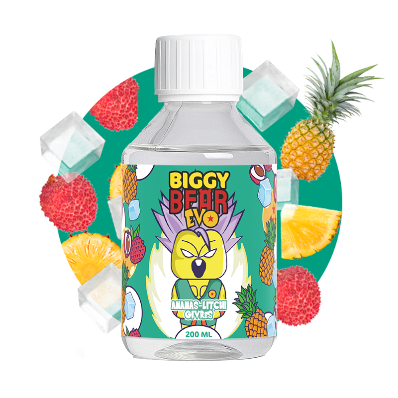 E-liquide Ananas Litchi Givrés - 200ml - Biggy Bear Evo