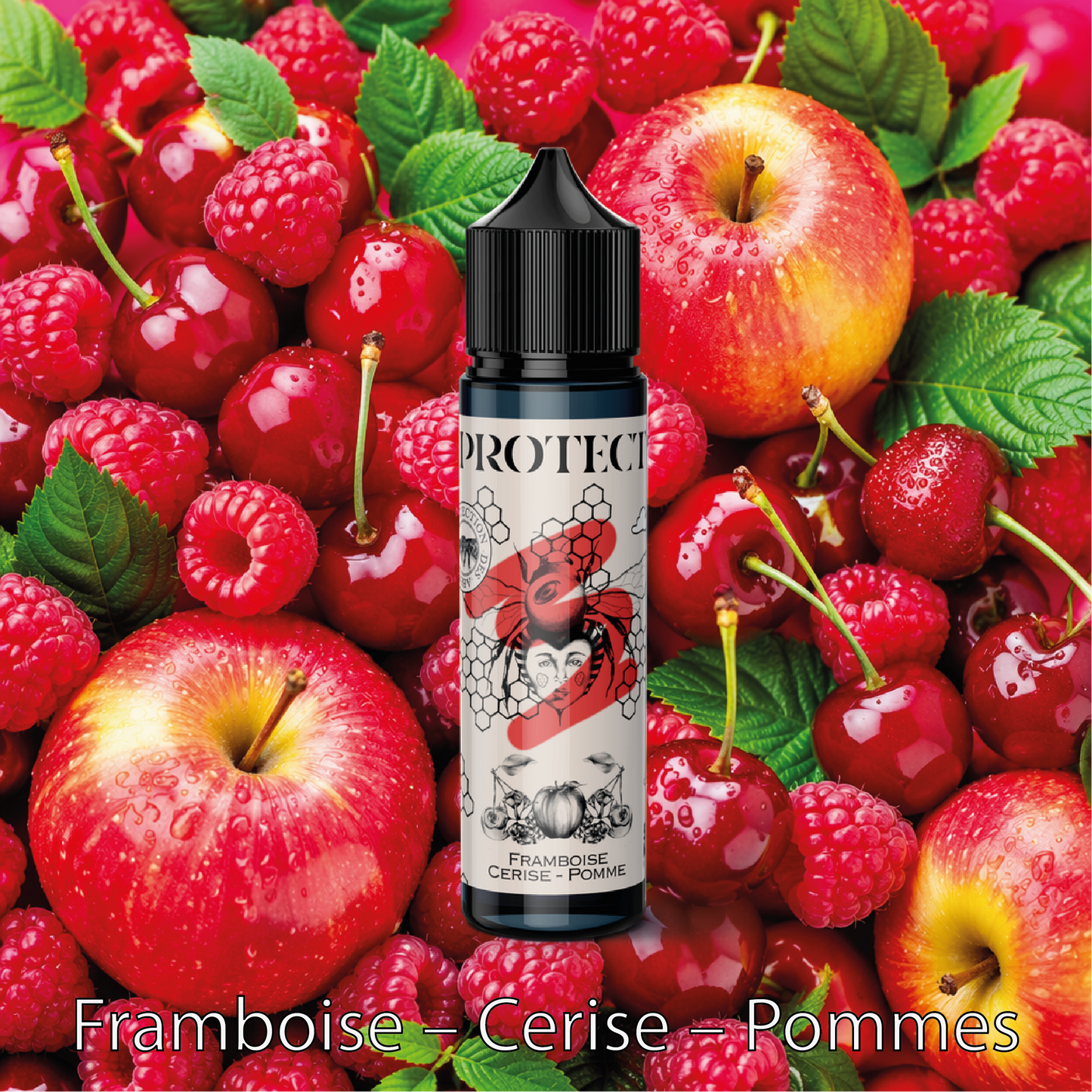 E-liquide Framboise Cerise Pomme - 50ml - Parrainage - Protect