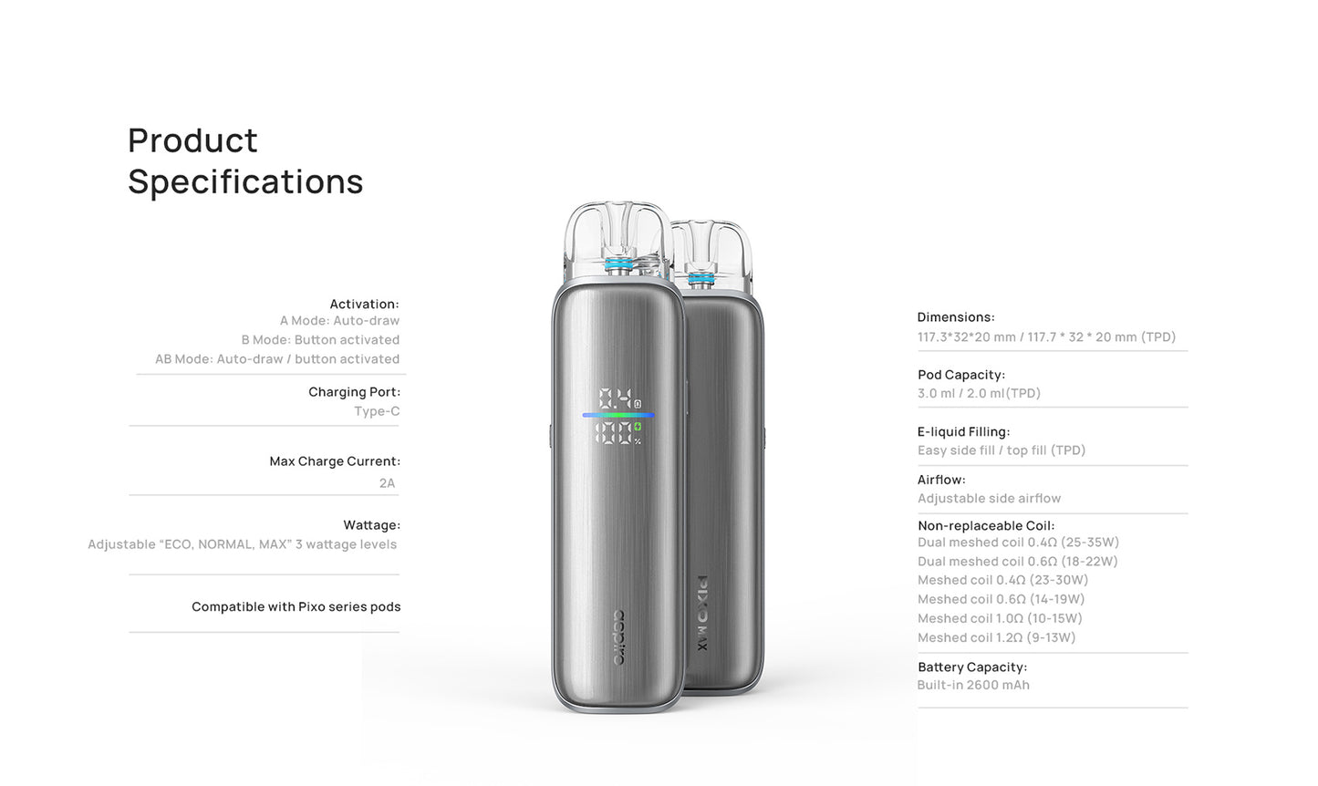 Kit Pixo Max 2600mAh - Aspire