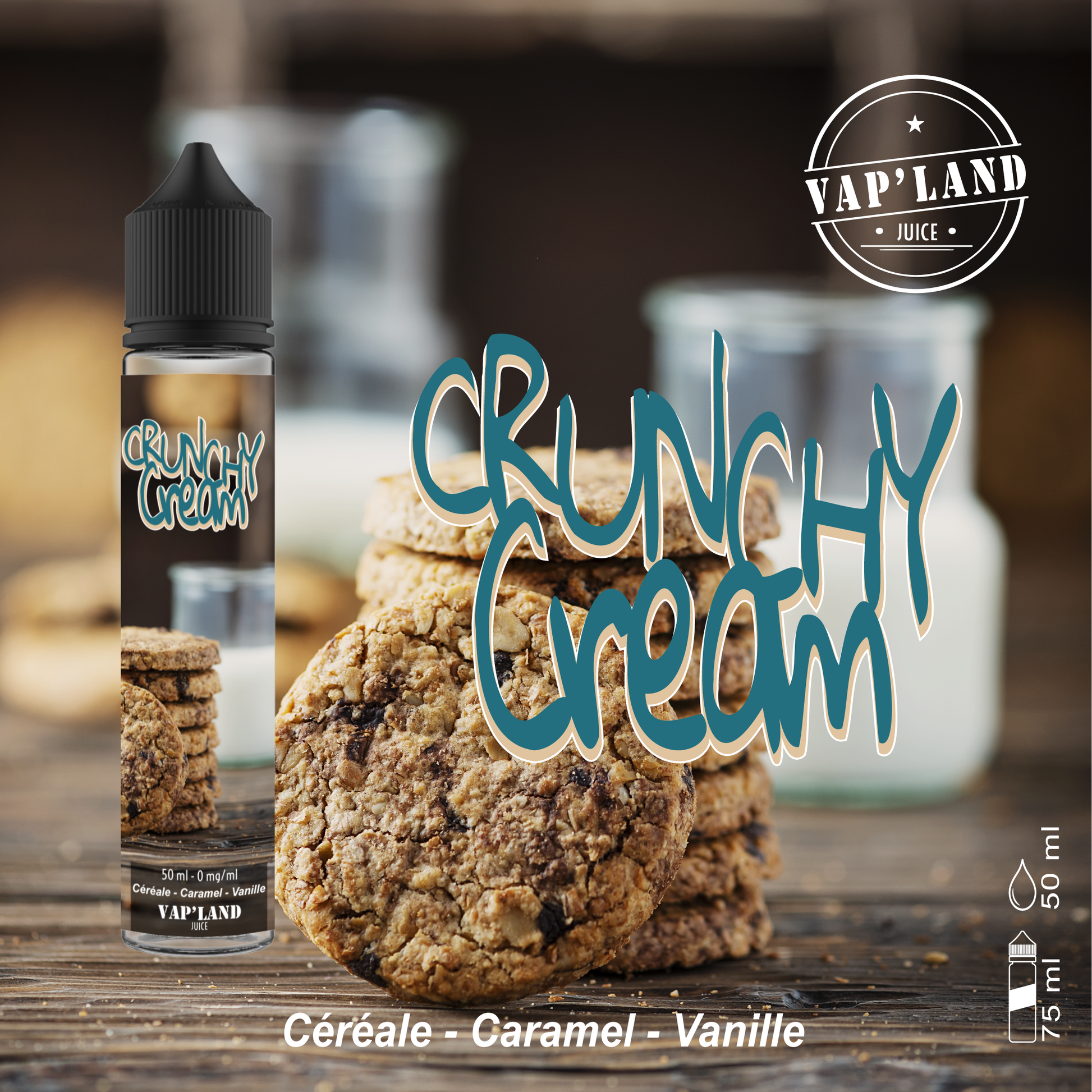 E-liquide Crunchy Cream - 50ml - Vap'Land Juice Vapland E-liquide Crunchy Cream - 50ml - Vap'Land Juice Vapland