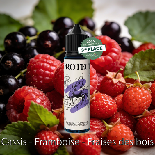 E-liquide Cassis - Framboise - Fraises des bois - 50ml - Parrainage - Protect