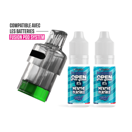 Pack Menthe Glaciale 30K - Wpuff Fusion Open Pod System Liquideo