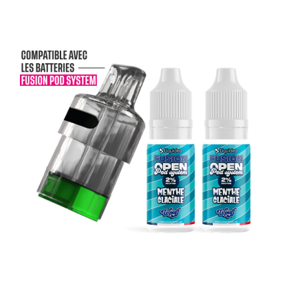 Pack Menthe Glaciale 30K - Wpuff Fusion Open Pod System Liquideo