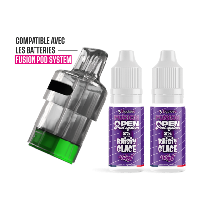 Pack raisin Glacé 30K - Wpuff Fusion Open Pod System Liquideo
