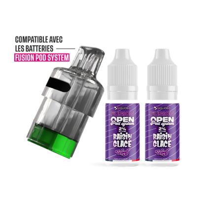 Pack raisin Glacé 30K - Wpuff Fusion Open Pod System Liquideo