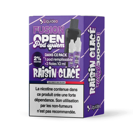 Pack raisin Glacé 30K - Wpuff Fusion Open Pod System Liquideo