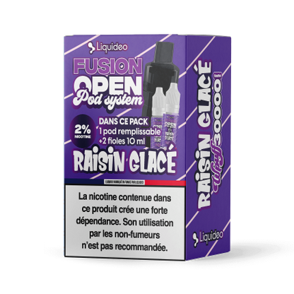 Pack raisin Glacé 30K - Wpuff Fusion Open Pod System Liquideo