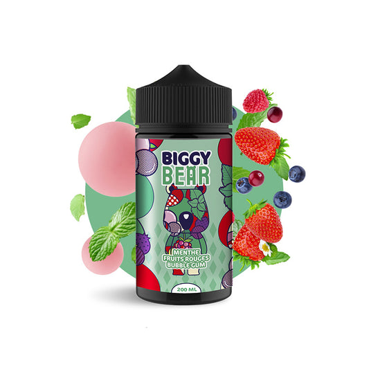 E-liquide Menthe Fruits Rouges Bubble Gum - 200ml - Biggy Bear