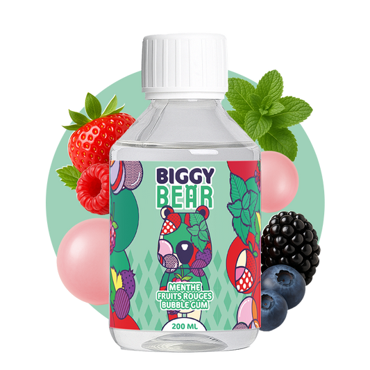 E-liquide Menthe Fruits Rouges Bubble Gum - 200ml - Biggy Bear