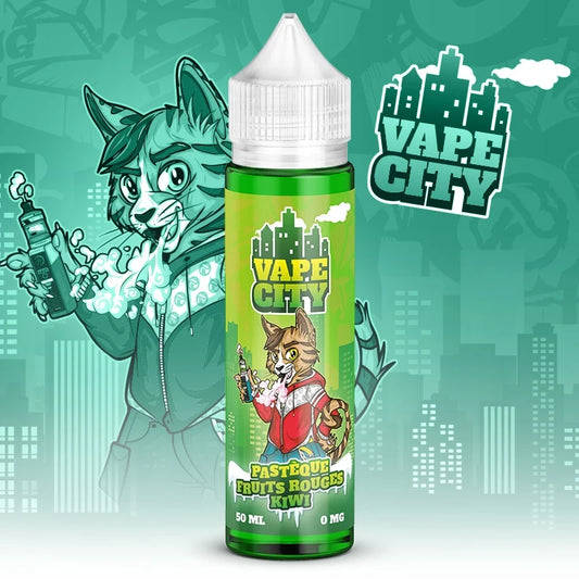 E-liquide PASTÈQUE FRUITS ROUGES KIWI - 50ml - VAPE CITY